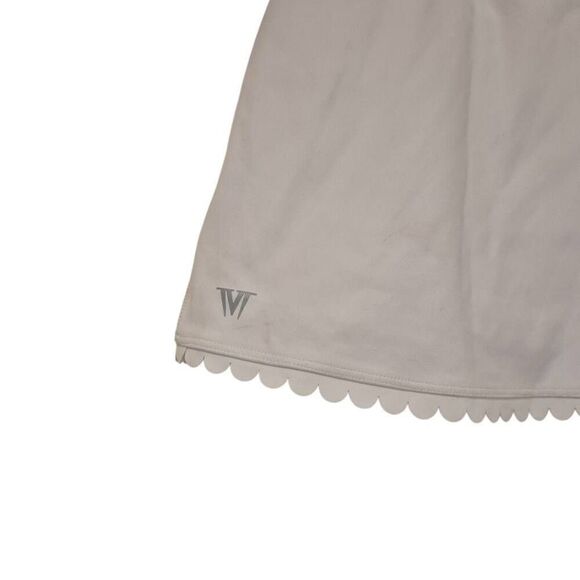 IVL Collective Women's White Nylon/Spandex Mini Scalloped Edge Tennis Skirt Skor - Picture 2 of 7